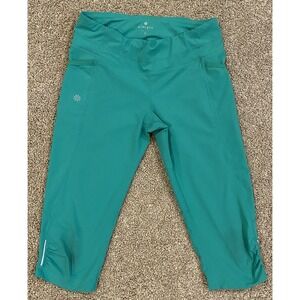 Athleta Womens Dobby Be Free‎ Knicker Capri Athletic Legging Green Small